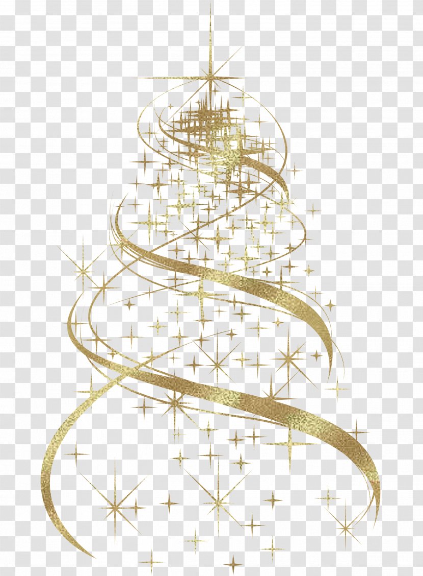 Christmas Tree Decoration - Ornament - Transparent Golden Clipart Transparent PNG