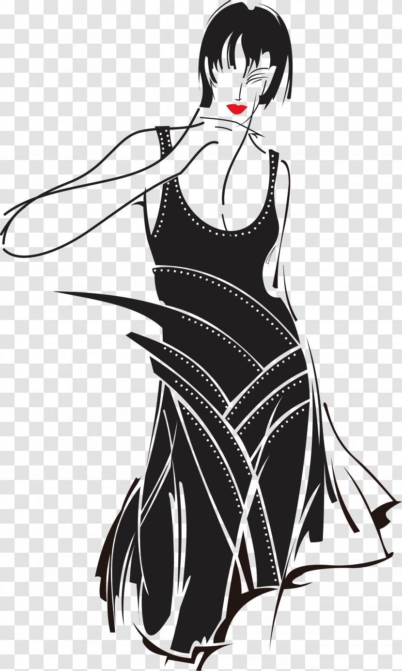 Fashion Illustration Sketch - Silhouette - Model Beauty Transparent PNG