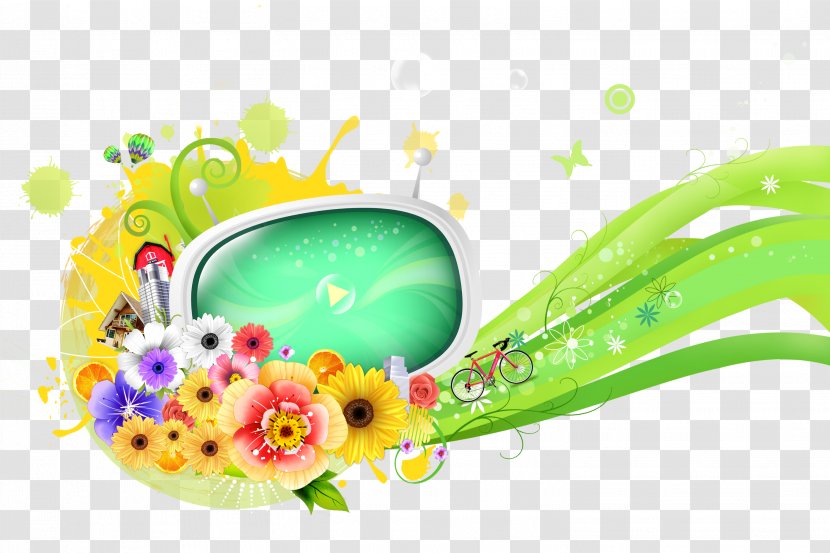 Download Flower Computer File - Flora - TV Set Transparent PNG