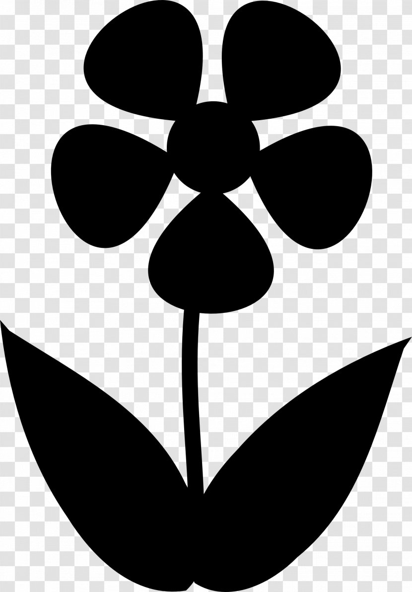 Clip Art Leaf Pattern Plant Stem Flowering - Monochrome Photography Transparent PNG