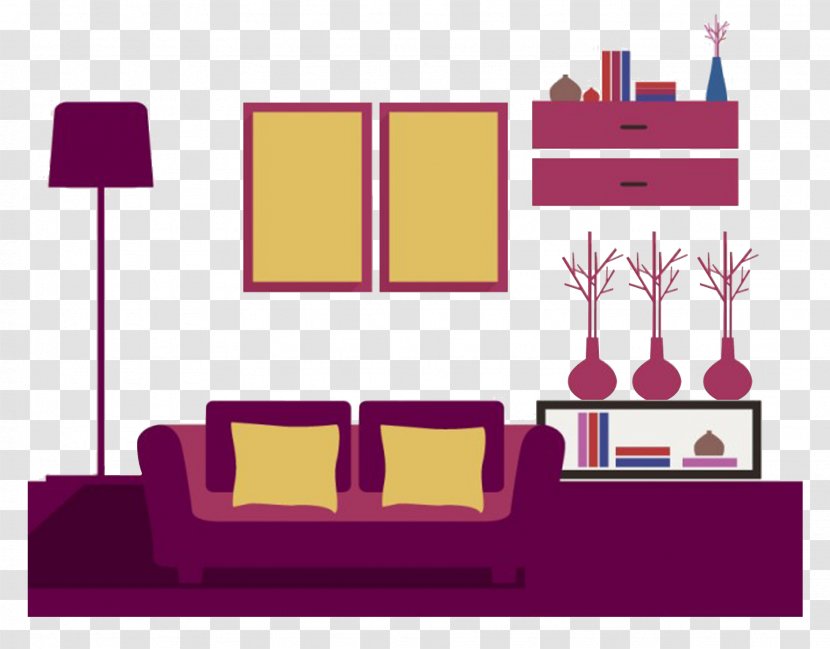 Violet Clip Art Magenta Pink Furniture - Room - Rectangle Transparent PNG