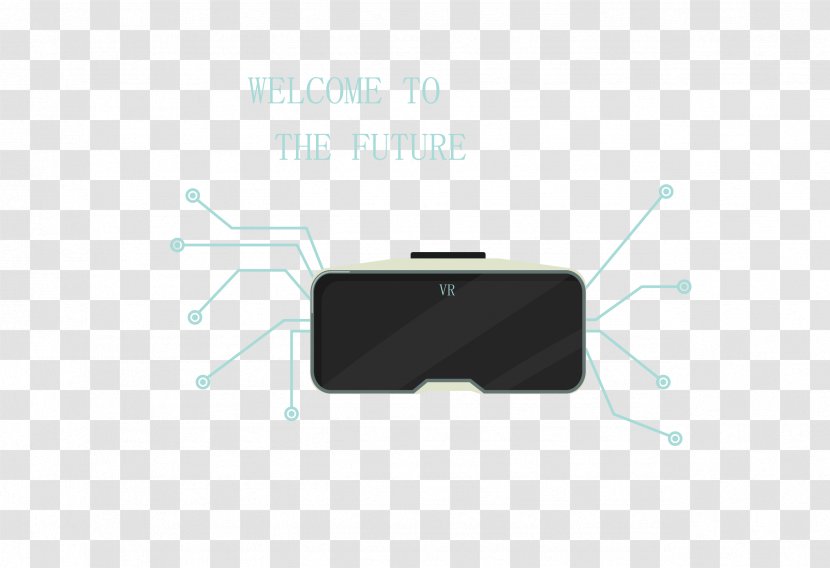 Brand Gadget Pattern - Black - Vector VR Technology Glasses Transparent PNG