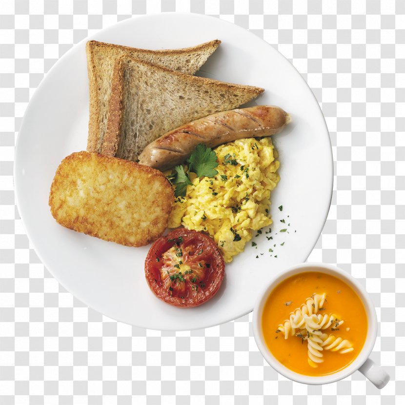 Full Breakfast Scrambled Eggs Croissant Waffle - Recipe Transparent PNG