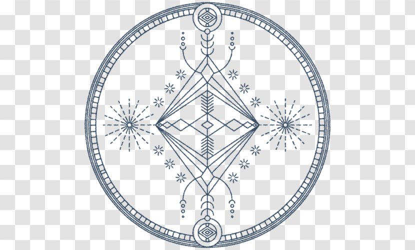 Sacred Geometry Circle Symbol - Black And White Transparent PNG