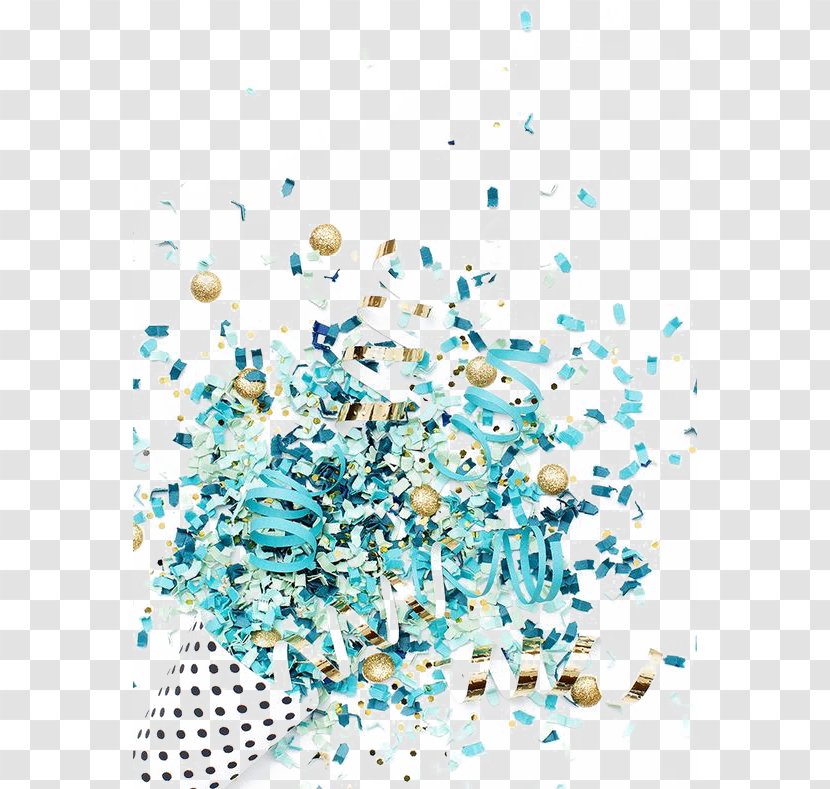 Confetti Party Blue Birthday Stock Photography - White - Ribbon Transparent PNG