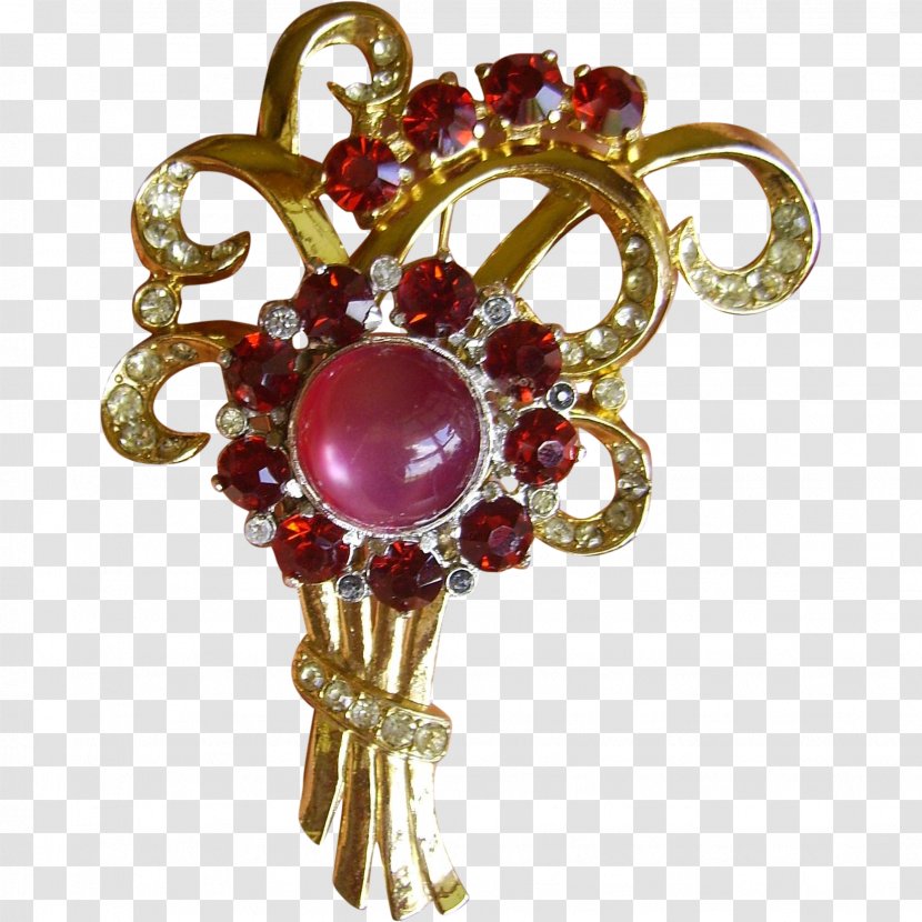 Ruby Brooch Body Jewellery - Fashion Accessory Transparent PNG