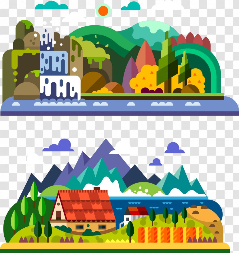 Landscape Village Stock Illustration - Creative Travel Transparent PNG