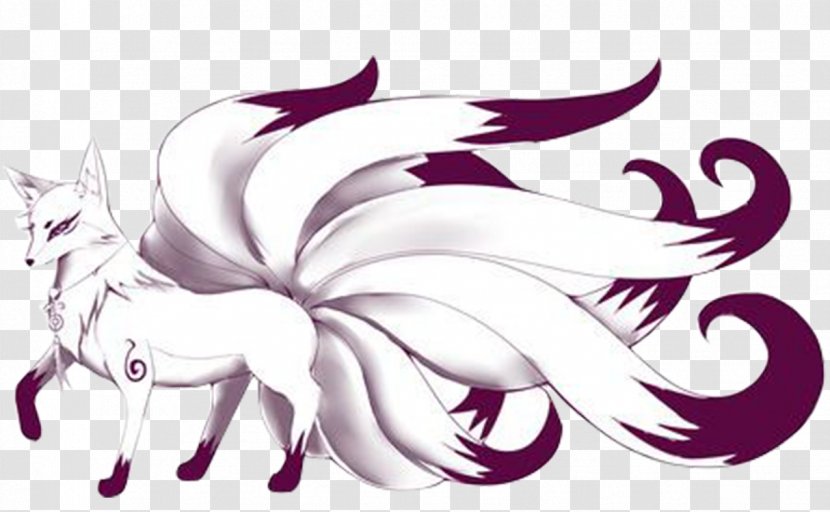 Huli Jing Nine-tailed Fox Classic Of Mountains And Seas East Asia - Tree - White Nine Tail Transparent PNG