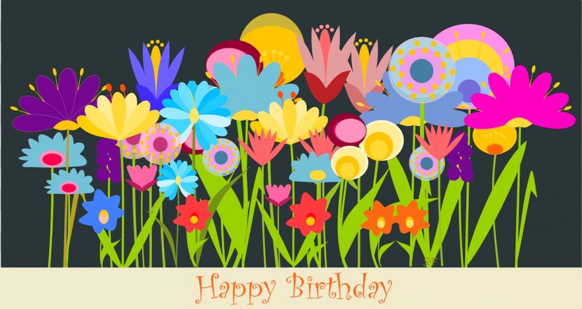 Birthday Flower Greeting Card Wish Clip Art - Cliparts Flowers Transparent PNG