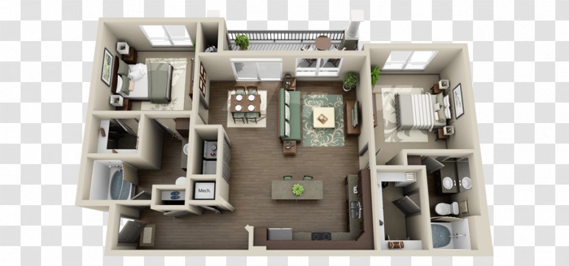 3D Floor Plan House Transparent PNG