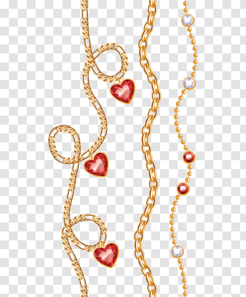 Necklace Jewellery Gold Fashion Accessory - Chain - Three Transparent PNG