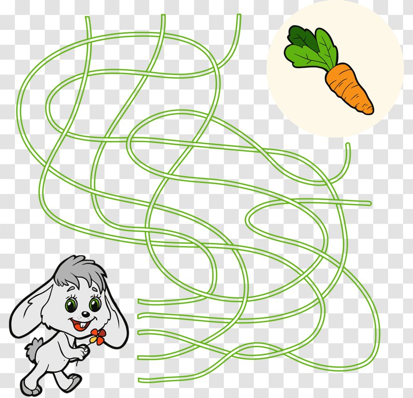 Maze Coloring Book Child Illustration - Flowering Plant - Rabbit Radish Transparent PNG