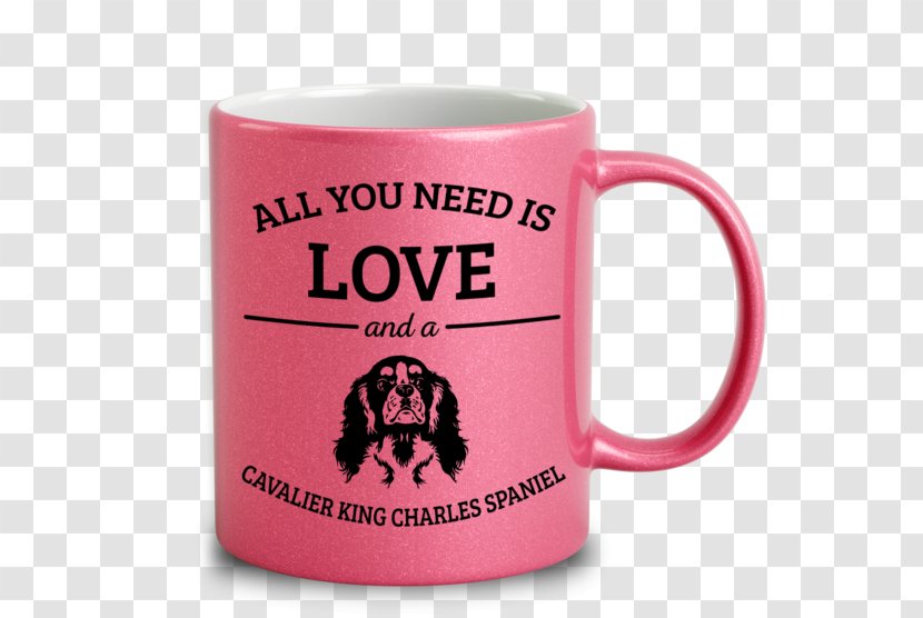 Coffee Cup Cavalier King Charles Spaniel T-shirt - Blue - All You Need Is Love Transparent PNG
