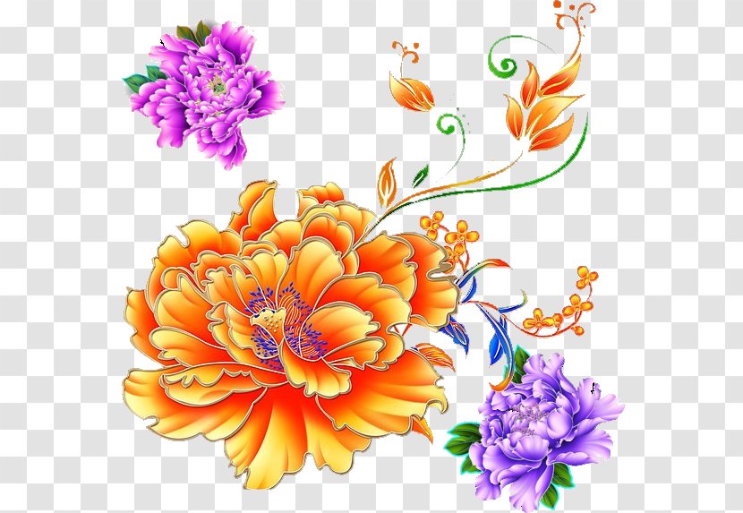 Chrysanthemum Flower Floral Design Moutan Peony Transparent PNG