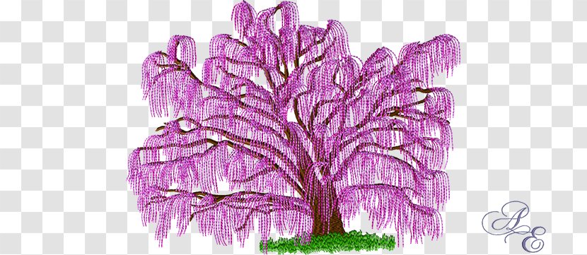 Embroidery Tree Stitch Winter Weeping Willow - Magenta - Dwarf Transparent PNG