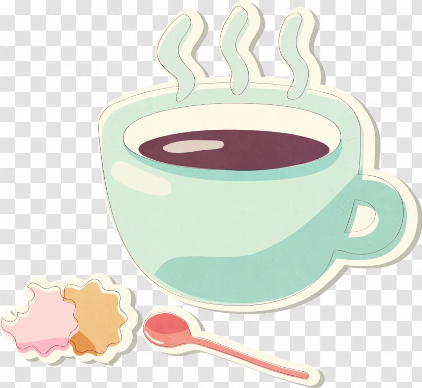 Coffee Cup Tea Cafe - Vector Hand-painted Transparent PNG