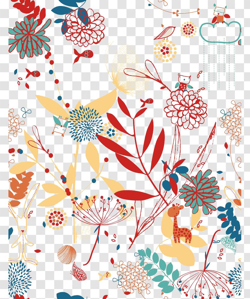 Painting Art Illustration - Plant - Flowers Background Deer Transparent PNG