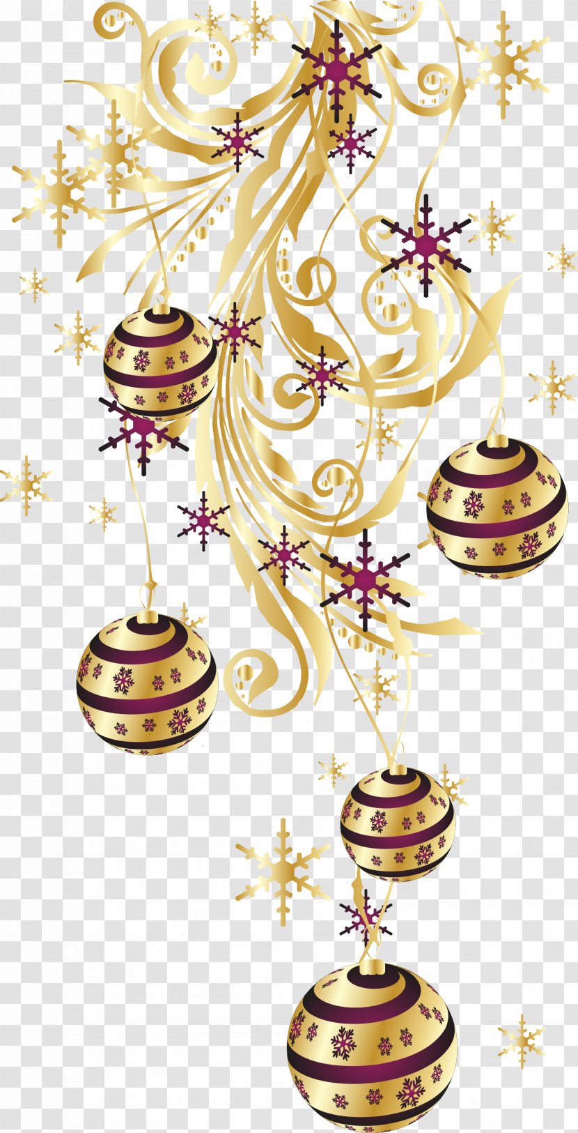 Christmas Ornament New Year Clip Art - Ball - Golden Transparent PNG