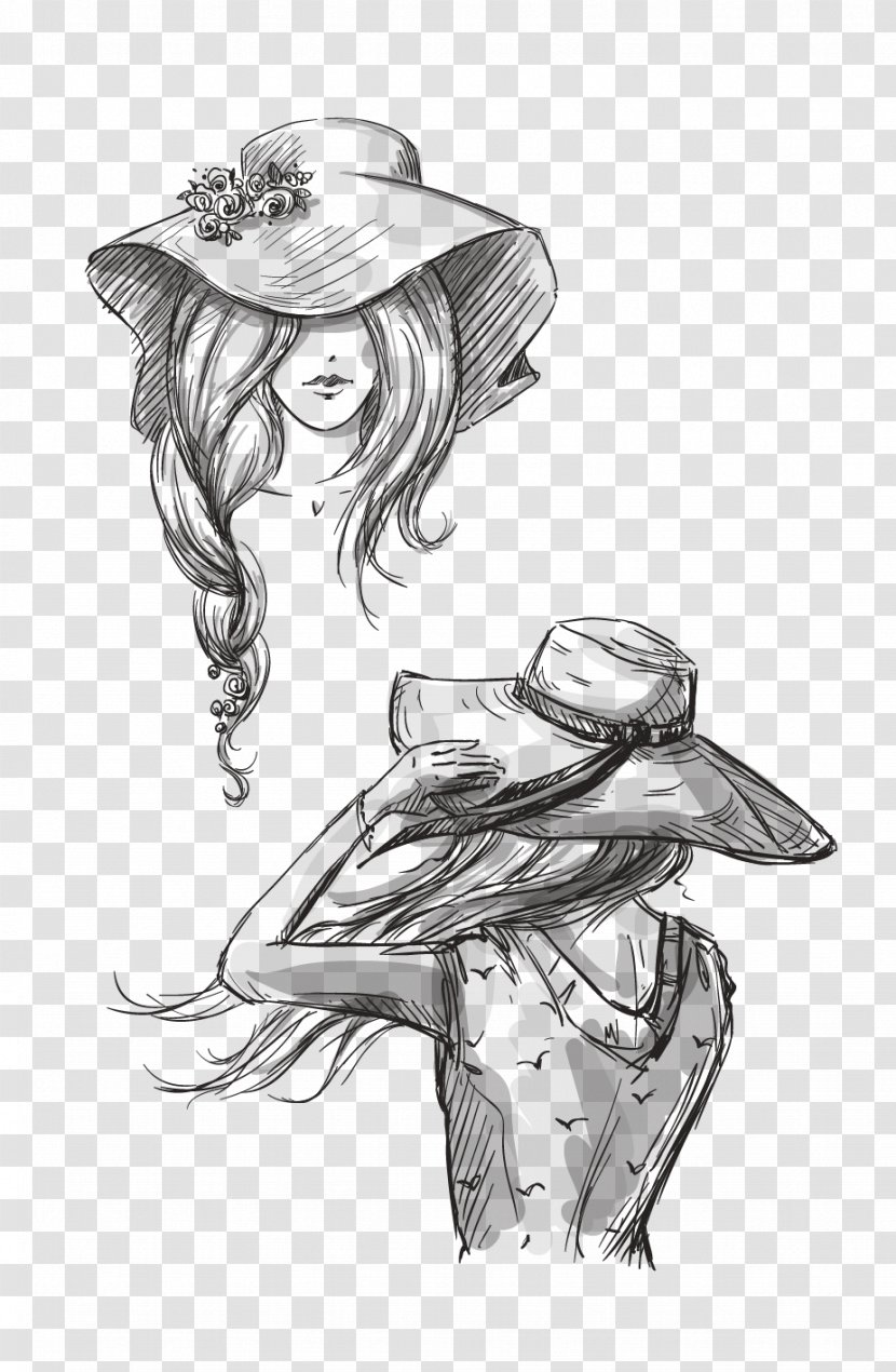 Hat Drawing Fashion Illustration Stock Photography - Silhouette - Vector Material Transparent PNG