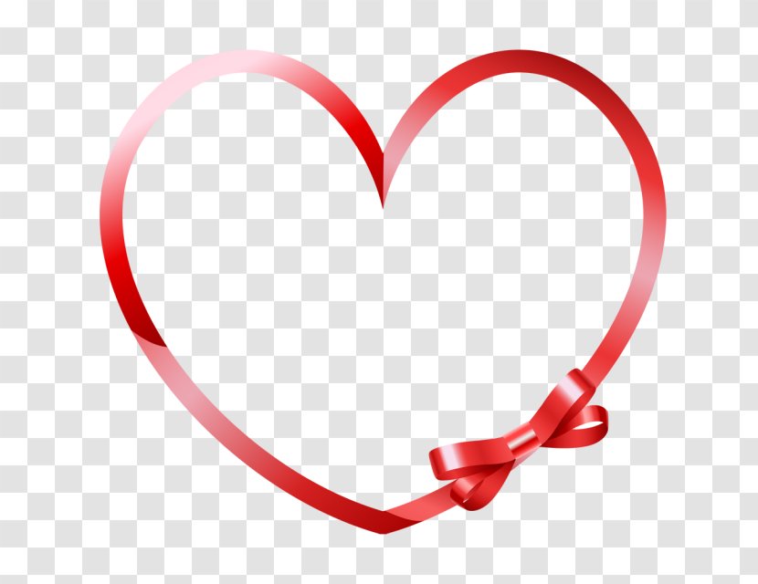 Red Heart Ribbon Color Transparent PNG