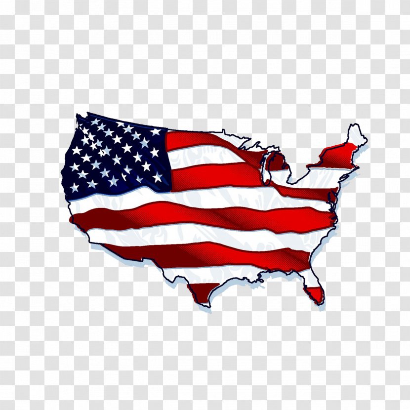 Flag Of The United States Shape - Country - American Map Transparent PNG