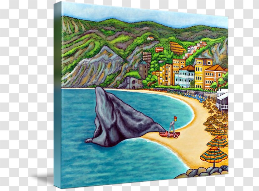 Monterosso Al Mare Dolphin Painting Gallery Wrap Ecosystem - Water - Cinque Terre Transparent PNG