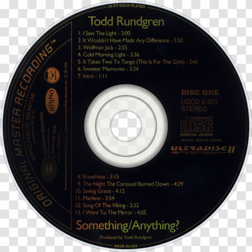 Compact Disc Something/Anything? Todd Runt Album - Cartoon - Cover Cd Transparent PNG