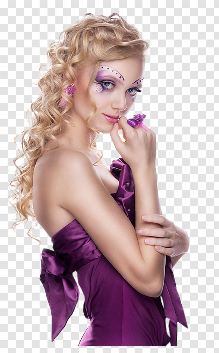 Hair Blond Hairstyle Beauty Fashion Model - Long Purple Transparent PNG