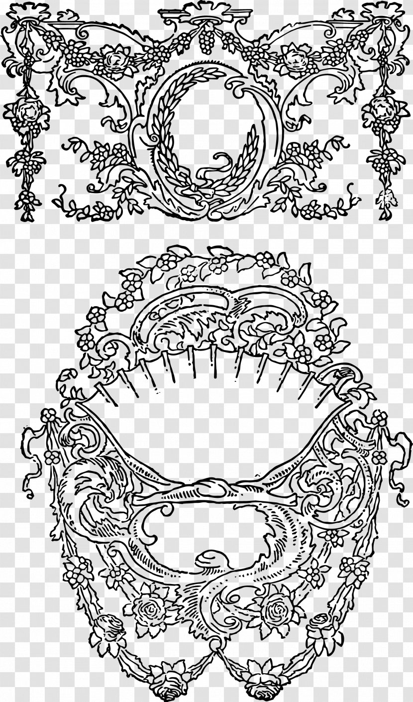 Rococo Ornament Drawing - Art Nouveau - Victorian Transparent PNG