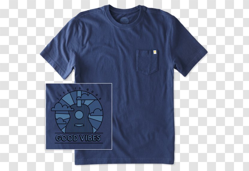T-shirt Sleeve Brand - Blue - Good Vibe Transparent PNG