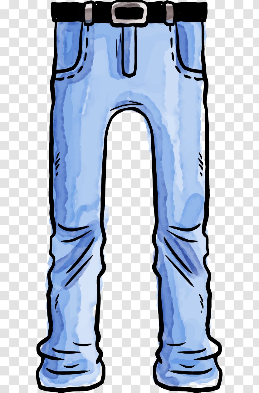 Trousers Jeans Denim - Recreation - Vector Hand-painted Transparent PNG