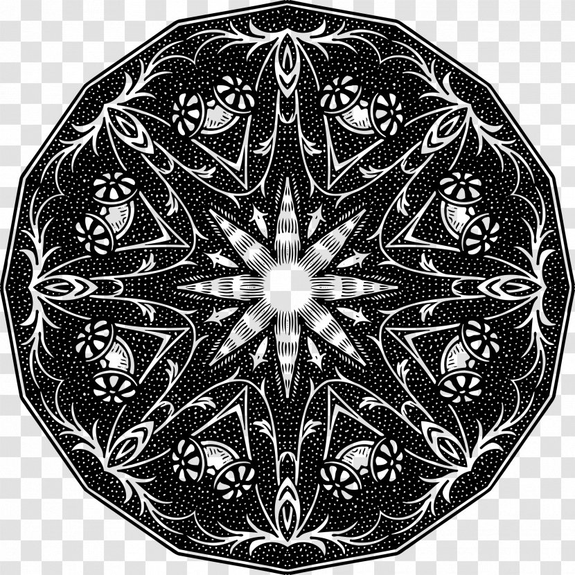 Monochrome Photography Symmetry Pattern - Black And White - Circle Transparent PNG