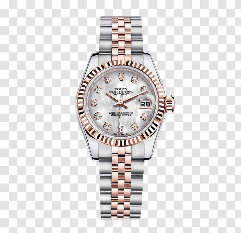 Rolex Datejust Submariner Watch Replica - Colored Gold - Wrist Watches Women Table Pink Roses Transparent PNG