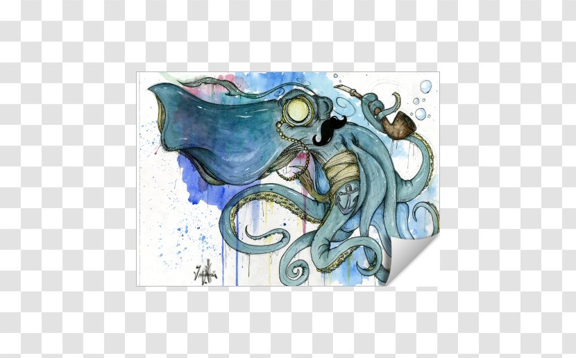 Octopus Cephalopod Intelligence Work Of Art Coleoids - Printing - Drawing Transparent PNG