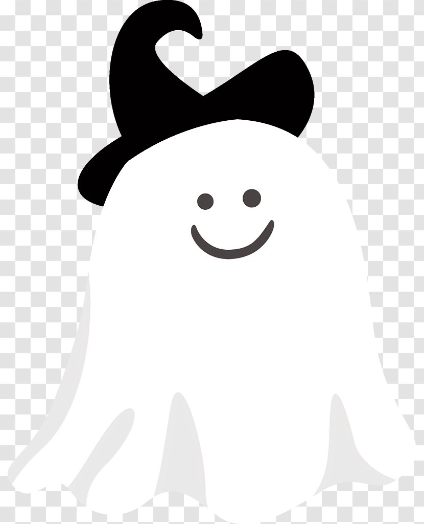 Ghost Halloween - Nose - Line Art Smile Transparent PNG