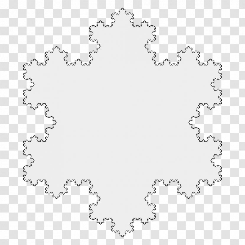 Koch Snowflake Fractal Iteration Curve - Black Transparent PNG