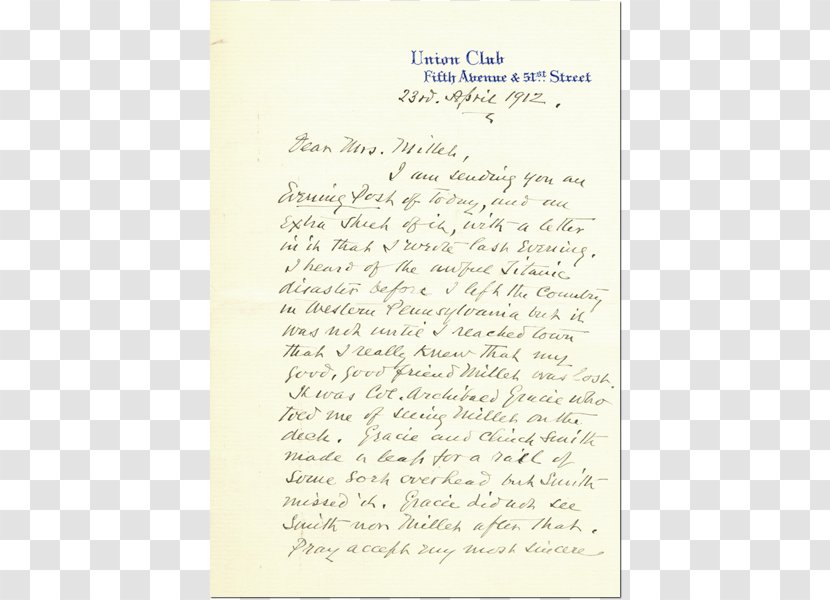 Sinking Of The RMS Titanic Letter Condolences Paper - Text - Fire Transparent PNG