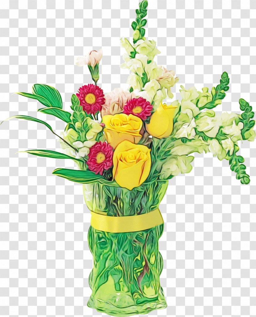 Vase Cut Flowers Rose Flower Bouquet - Nosegay - Floristry Transparent PNG