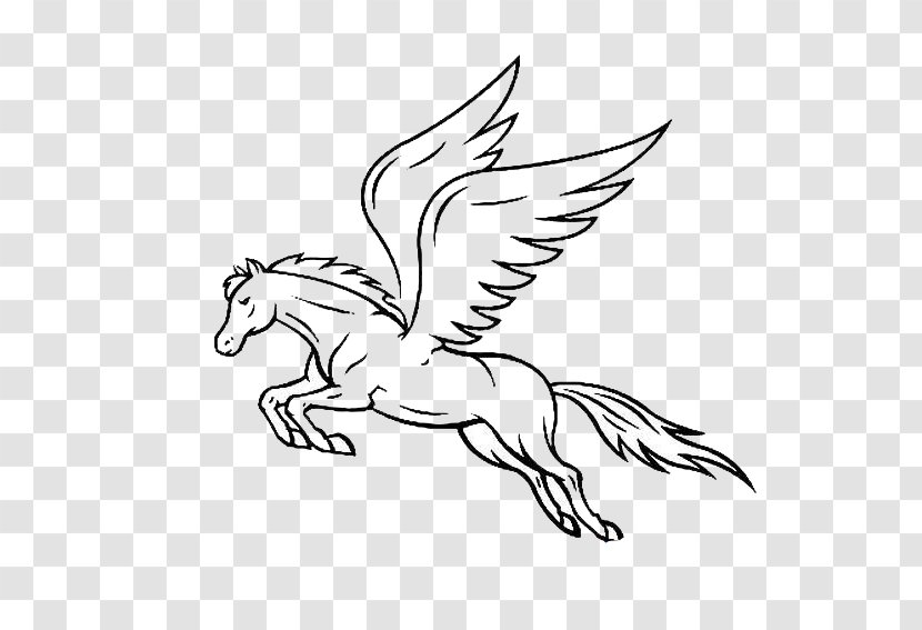 Horse Pegasus Drawing - Winged Unicorn Transparent PNG