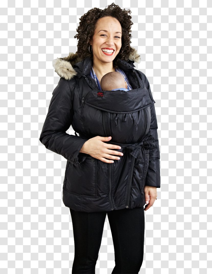 Hoodie Coat Jacket Fur Clothing Babywearing - Silhouette Transparent PNG
