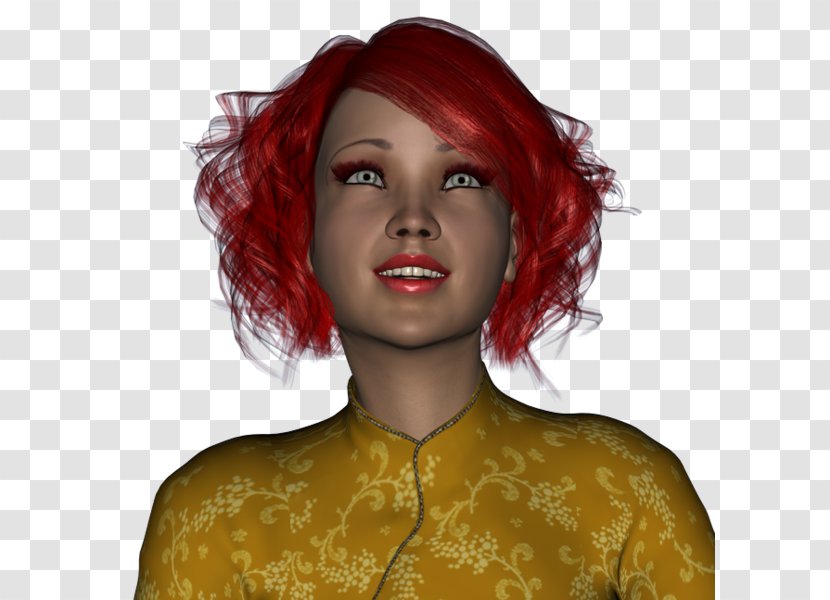 Red Hair Coloring Black Brown - Layered Transparent PNG