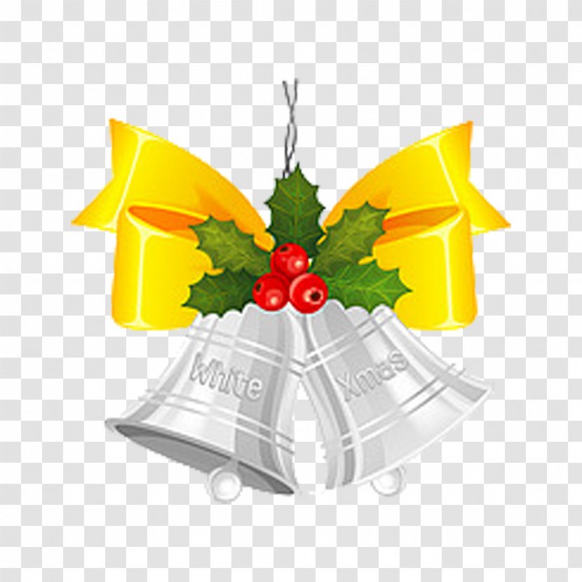 Christmas Ornament Illustration - New Years Day - Silver Bell Picture Material Transparent PNG