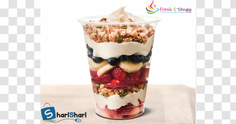 Frozen Yogurt Smoothie Breakfast Red Mango French Cuisine - Parfait Transparent PNG