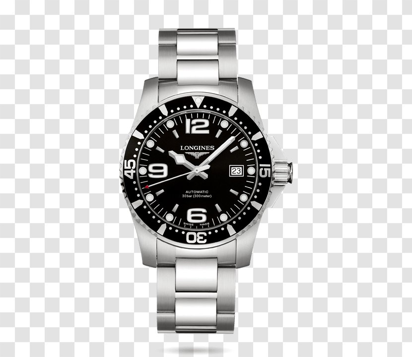Saint-Imier Longines Automatic Watch Diving - Metal - Wristwatch Male Black Watches Transparent PNG