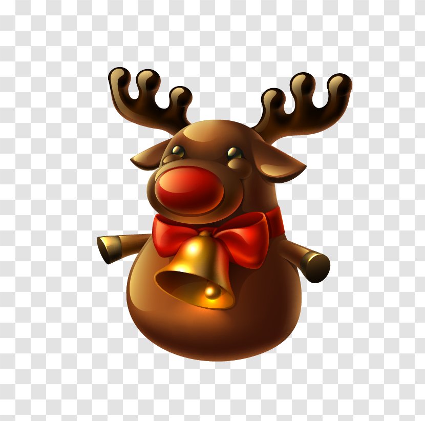 Rudolph Reindeer Santa Claus Christmas Illustration - Scalable Vector Graphics - Chocolate Deer Transparent PNG
