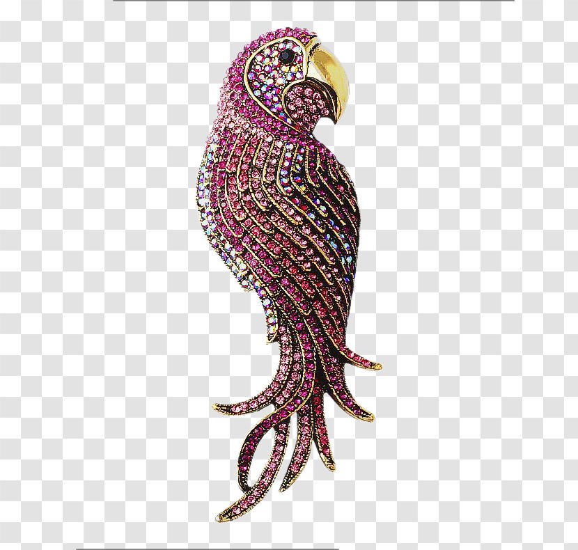 Earring Brooch Lapel Pin Rhinestone - Owl - High-end Vintage Large Transparent PNG