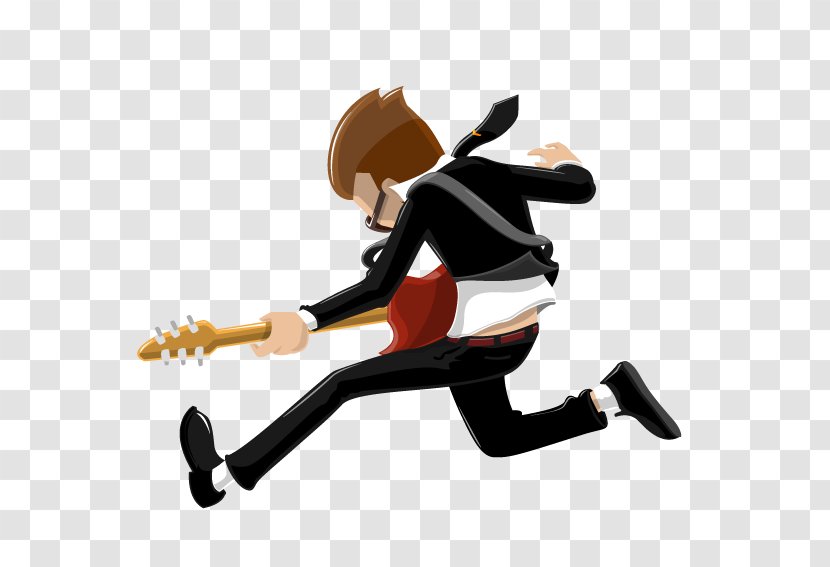 Guitarist Cartoon Illustration - Heart - Boy Playing Guitar Transparent PNG