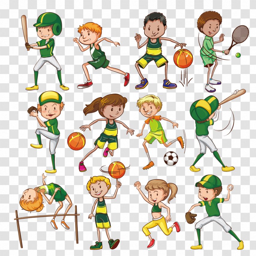 Sport Child Illustration - Basketball - Vector Green Games Transparent PNG
