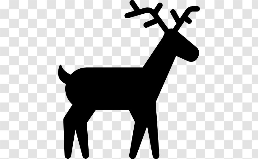 Reindeer Hunting Clip Art - Black And White - Flying Deer Transparent PNG