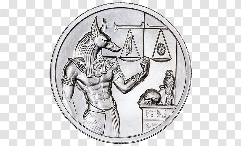 Anubis Silver Troy Weight Drawing Obverse And Reverse Transparent PNG